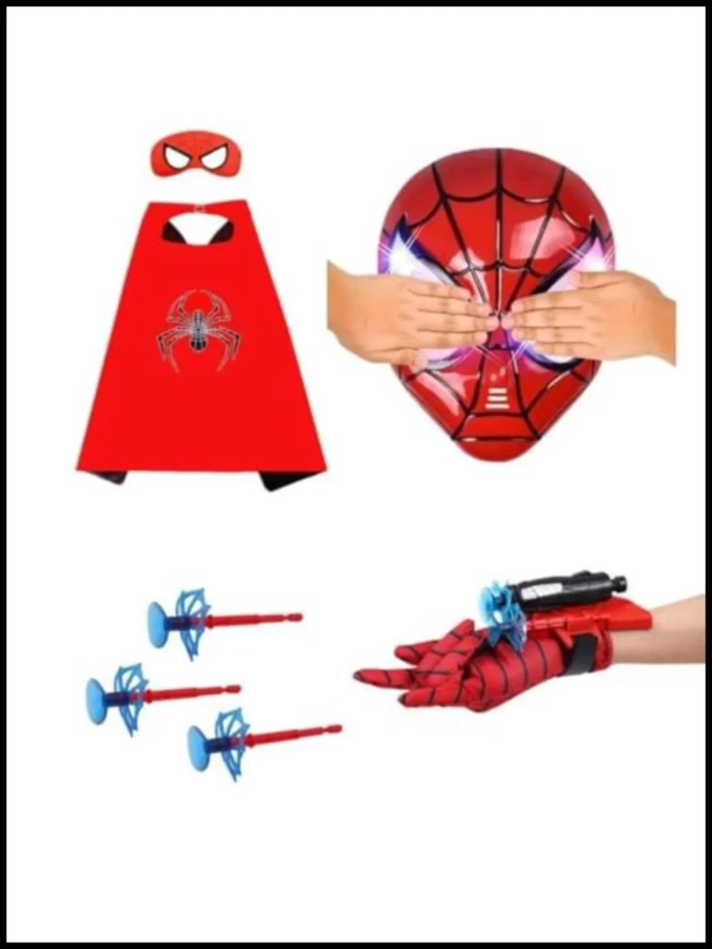 Superhero Cape Mask Web Shooter Set Kids Dress Up Toy